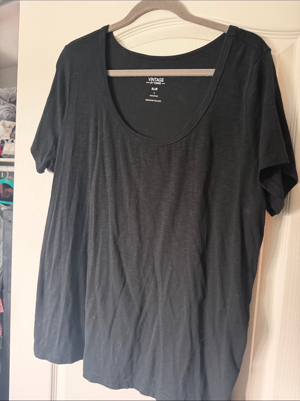 Torrid | Black Scoop Neck Slub Tee